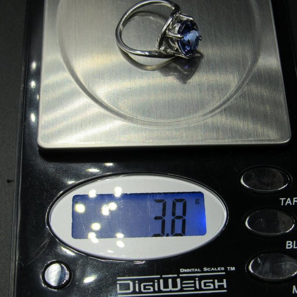 Size 6.25 14K White Gold 3.96 Carat Tanzanite Ring - Picture 8 of 11